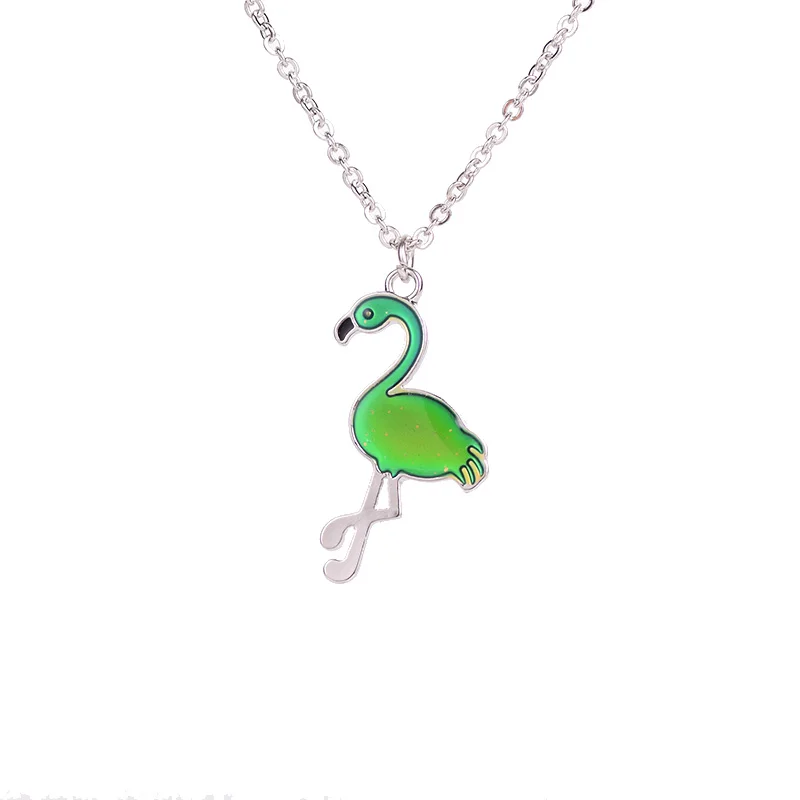 

Flamingo Mood Neckalce Jewelry Mood Flamingo Pendant Temperature Change Color Feeling Emotional Color Girls Gift For Woman Magic