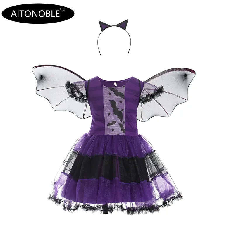 Aitonoble New Costume Child Cute Costume Supergir Dress Girl's Dress Cosplay Halloween For Halloween cosplay