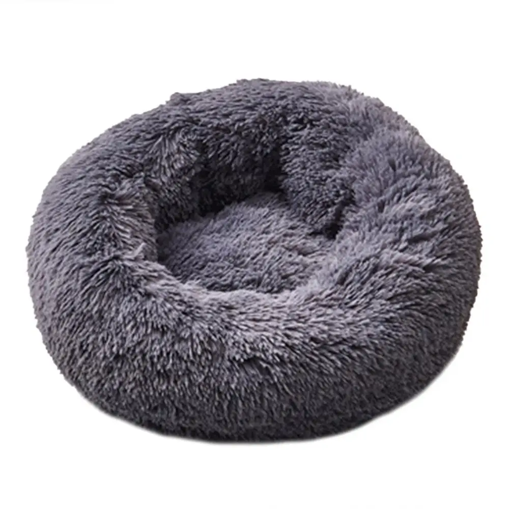 Super Soft Dog Bed Washable long plush Dog Kennel Deep Sleep House Velvet Mats Sofa For Dog Chihuahua Dog Basket Pet Bed - Цвет: Черный