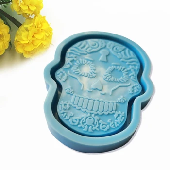 

DIY Crafts Table Desktop Decorations Silicone Mould Jewelry Making Tool Skull Shape Storage Box Epoxy Resin Mold