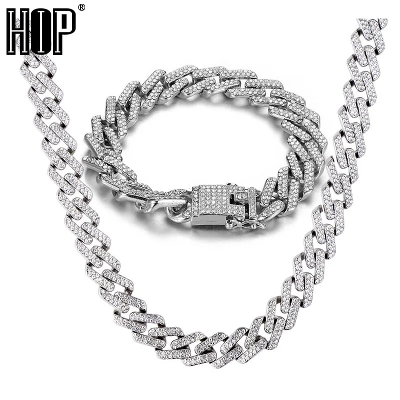 Хип-хоп 1 комплект, 13 мм, Bling Iced Out, циркониевые, кубинские, полностью проложенные Стразы, мужской браслет, ожерелье, золото, серебро, для Мужчин, Ювелирные изделия