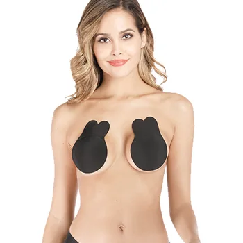 

New Style Lace-up Lift Breast Breathable Breast Pad Pulling Rabbit Eared Nudebra Silica Gel Hidden Chest Paste