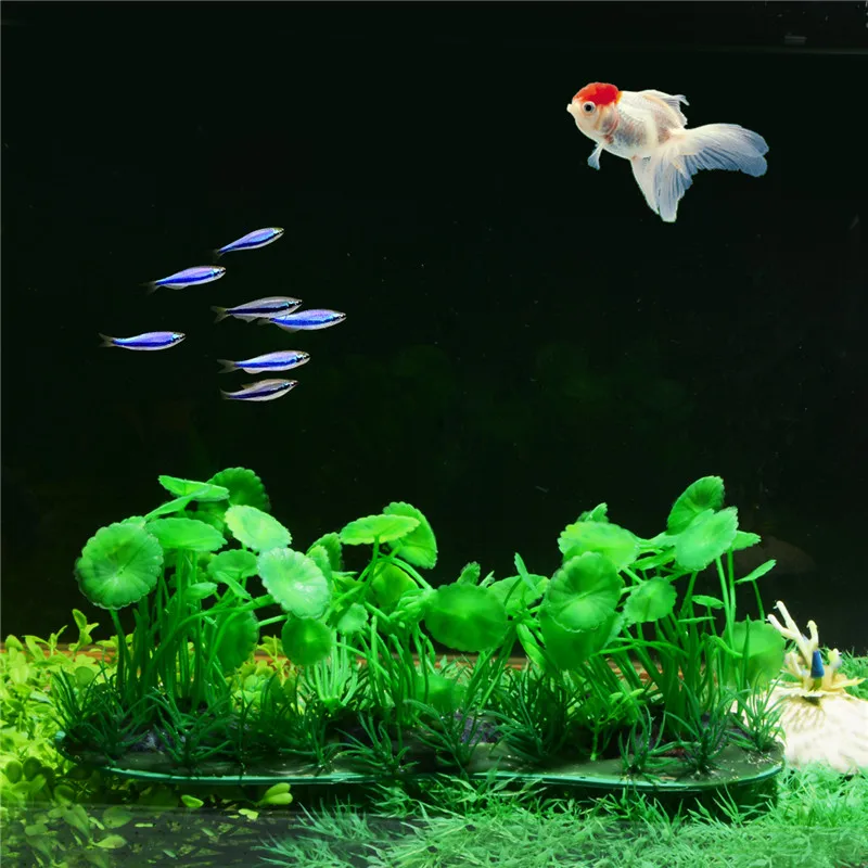 Aquarium Plants Artificial Plastic Fish Tank Decoration Ornament Lifelike Green Accessories for All | Дом и сад