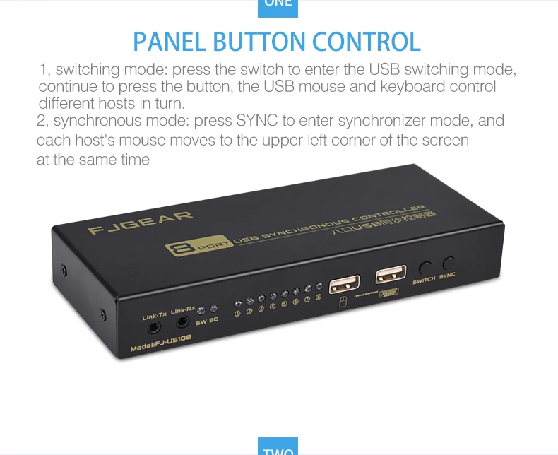 Usb sincronizador kvm switch 8 portas synchronon
