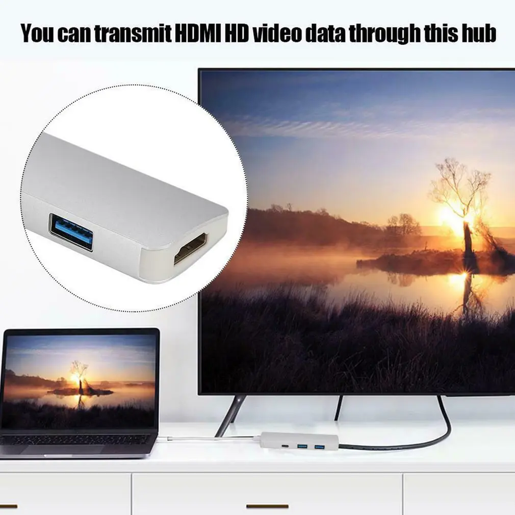 Премиум 4 в 1 Usb-C к тип-c конвертер HDMI USB разветвитель Pd концентратор адаптер Портативный Usb-C к тип-c HDMI USB разветвитель