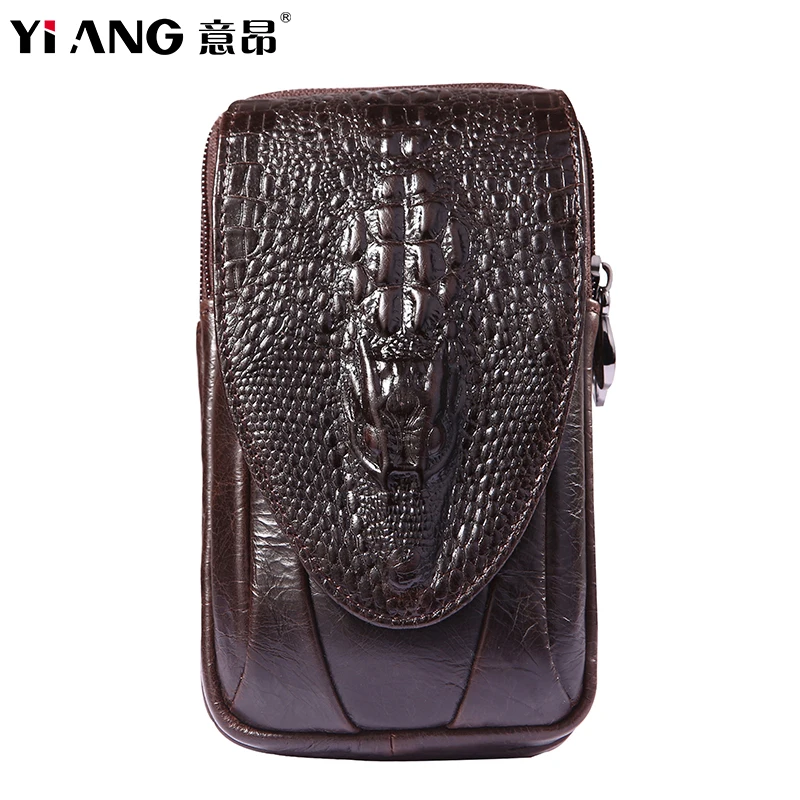 On The Belt Multi-pocket Phone Coin Card Men Travel Bag Genuine leather Outdoor Waist New Fashion Male Pack Cow Skin |