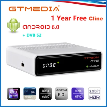 

GTMEDIA GTS Android Box Android 6.0 + 1 Year Cline support m3u Subscription stable signal 4K H.265 3D Media Player Smart TV BOX