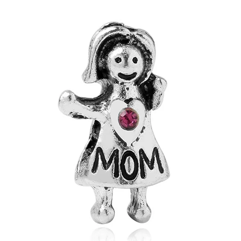 P1463-1 New Fit Original Pandora Bracelet Mom Dad Girl Boy Charm Zinc Alloy Beads Women Fashion Jewelry DIY Making Gifts for Women - Цвет: P1463-1