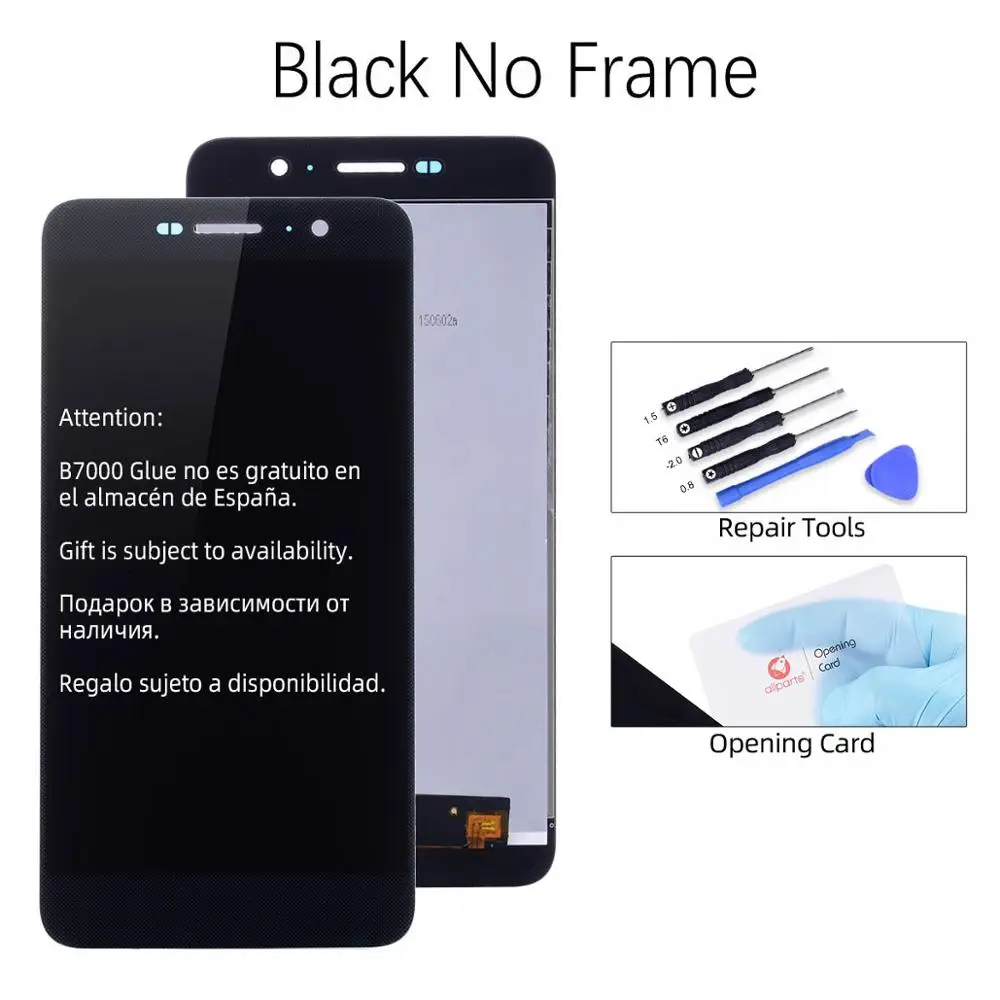 Black No Frame Дисплей для HUAWEI Honor 4C Pro Y6 Pro TIT-L01 LCD в сборе с тачскрином на рамке 5.0'' черный белый золото - Цвет: Black No Frame