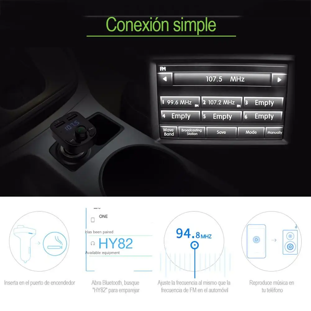 Беспроводной комплект громкой связи для автомобиля, Bluetooth, fm-передатчик, Автомобильный MP3-плеер, 3.1A, быстрая зарядка, двойное зарядное устройство USB, поддержка