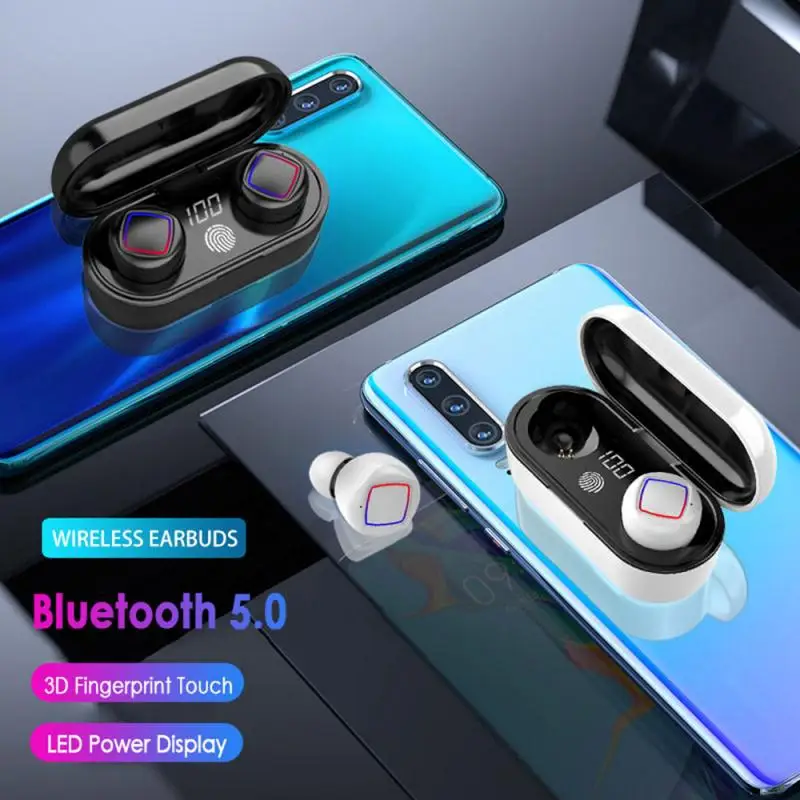 Беспроводная гарнитура Bluetooth IPX6 водонепроницаемая 6D HD Hifi объемный светодиодный