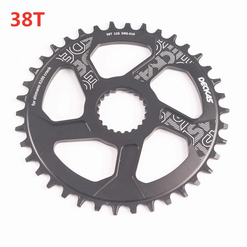 38T Black DECKAS 12 Скоростей круглый Центральный замок для shimano m7100 M8100 M9100 велосипед MTB шатун 32T 34T 36T 38T - Цвет: 38T Black