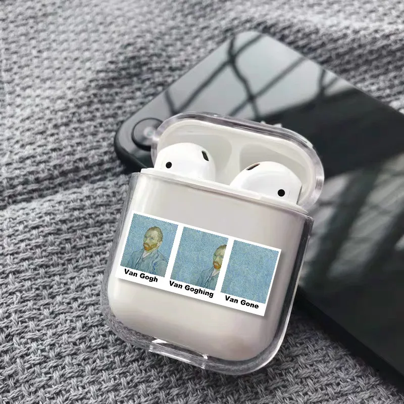 Чехол для наушников Ван Гог Мона Лиза для Apple iPhone, зарядная коробка для AirPods Pro, жесткий прозрачный защитный чехол, аксессуары - Цвет: 1