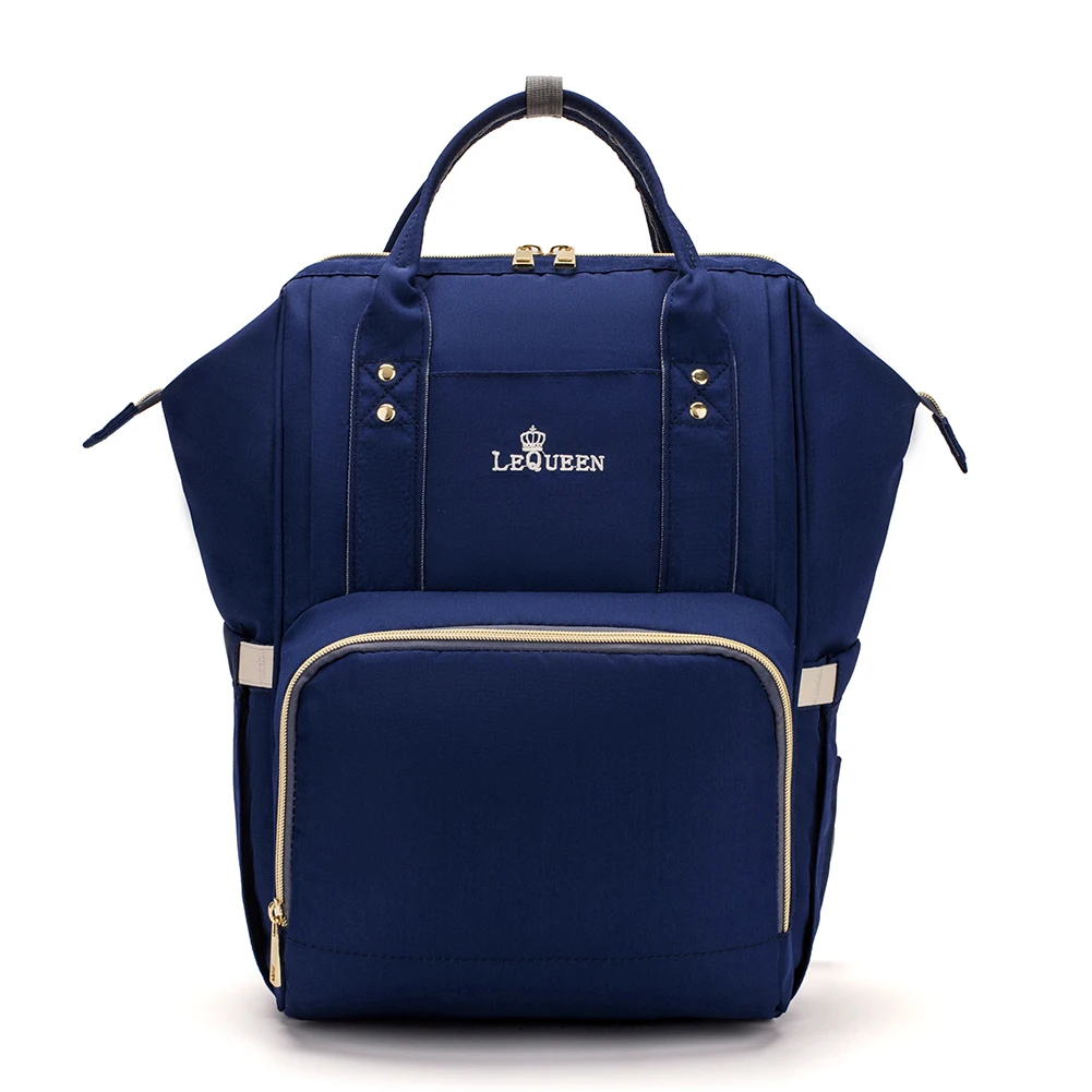 A Dark Blue Lequeen Модная Портативная сумка для подгузников для мам, большая вместительность, водонепроницаемый рюкзак для путешествий, сумка для подгузников для ухода за ребенком - Цвет: A Dark Blue