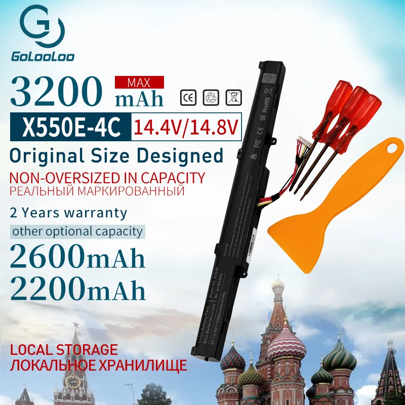 Аккумулятор для ноутбука ASUS x550e X450 X450J A450V A450 F450 X450E A450J F450E F450JF F450C X751L X751M 3200 мАч 14 8