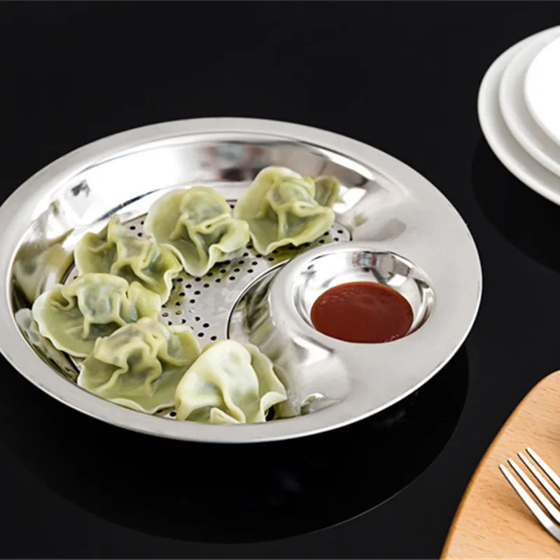Stainless Steel Round Dumpling Dish (3)