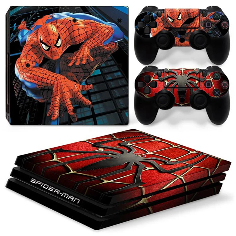 Виниловый стикер для консоли PS4 Pro и 2 контроллеров Marvel Железный человек Дэдпул