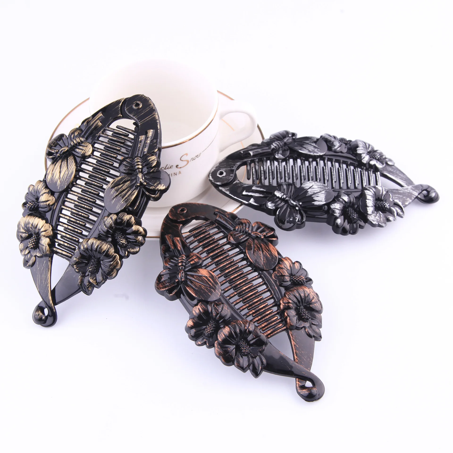 

Vintage Painted Fish Shape Hair Clips Banana Barrettes Girl Hairpins Hair Clamp Hair Accessories For Women