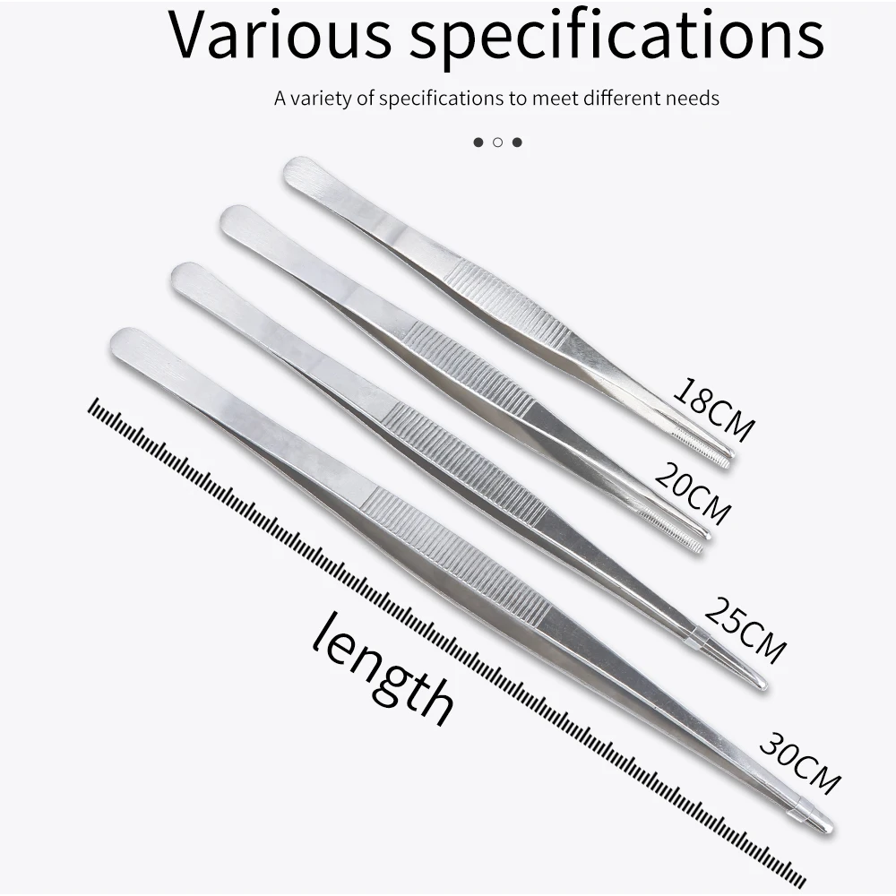 LUXIANZI Stainless Steel Tweezers Longe Elbow Straight Forceps For Garden Plants Clip Kitchen BBQ DIY Plier Medical Dental Tool tweezer tool