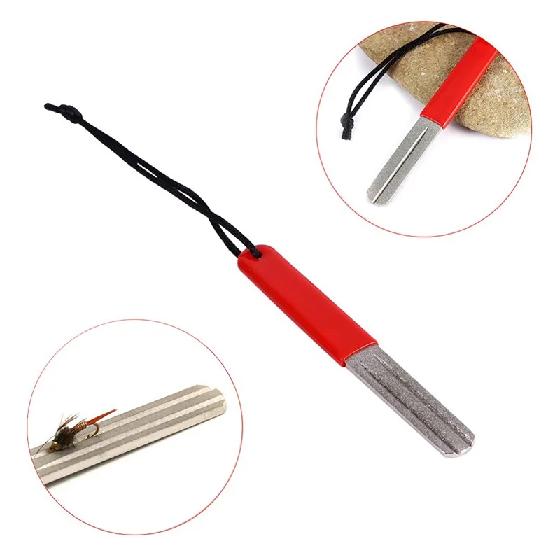 1pcs Double Side Fishing Flies Hook Hone Fly Fishing Hook Sharpening Tool Hooks Sharpener Hone fish hook sharpener
