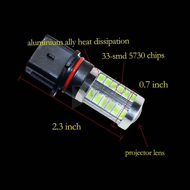 YaaGoo ICE Blue P13W 33SMD 5730 чип светодиодный лампы дальнего света для автомобиля противотуманная фара