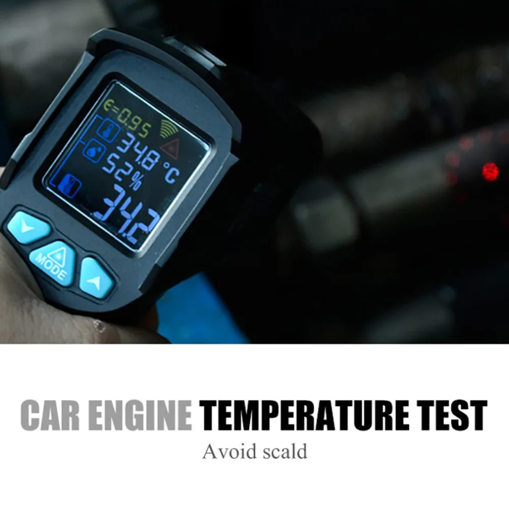 Digital Infrared Thermometer Laser Temperature Gun Colorful LCD Screen Humidity Pyrometer Infrared Thermometer
