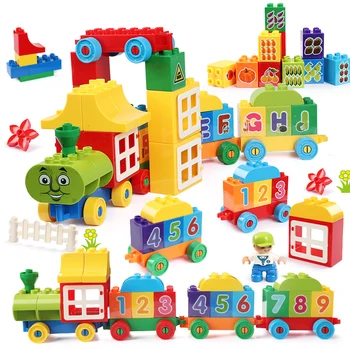 

Creative Alphabet Building Blocks Colorful Bricks DIY City Train Assemble Learn Educational Toys For Kids Friend Birthday Gift