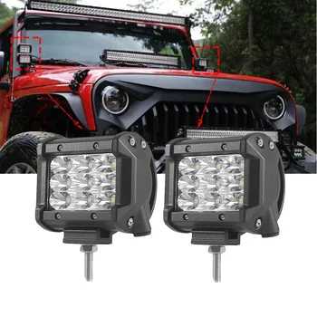 

ECAHAYAKU 4 inch 27W 6000K Tri-Row LED Light Bar Spot Beam For Offroad Work Light pickup Truck ATV SUV 4WD 4X4 Led Bar 12V 24V