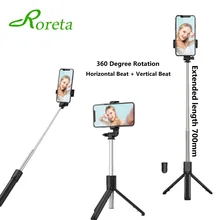 Roreta novo 3 em 1 sem fio dobrável mini selfie tripé monopé com bluetooth remoto obturador para iphone xiaomi telefone inteligente