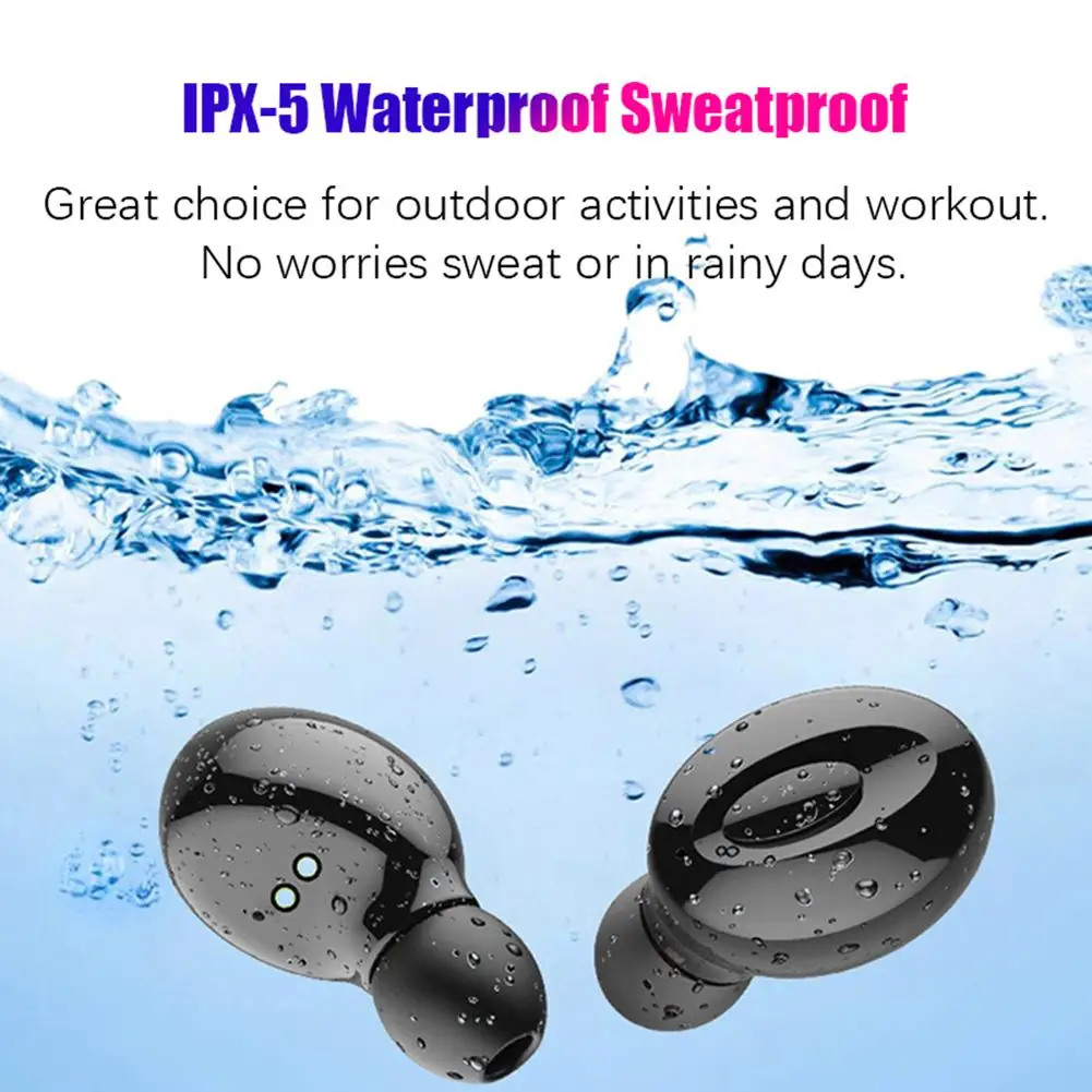 

XG15 TWS Portable Power Display Wireless Bluetooth 5.0 Stereo Bass One Button Control Sports Earphones Headset