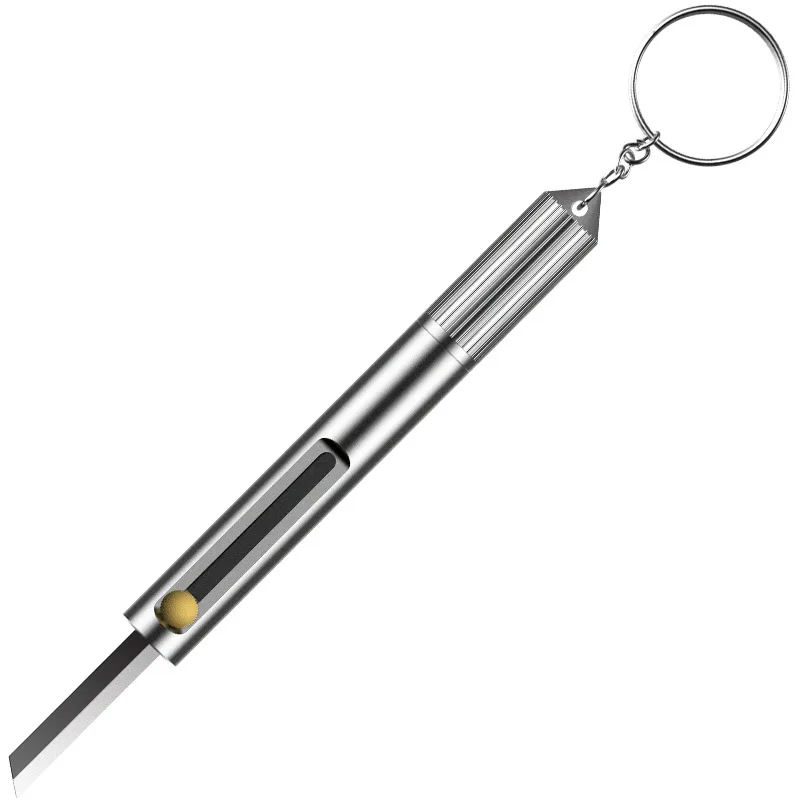 Многофункциональный Нож для ключей для повседневного использования, мини портативный гаджет, магниевый стержень, кремень, свисток, открытый пожарный брелок, нож для самозащиты