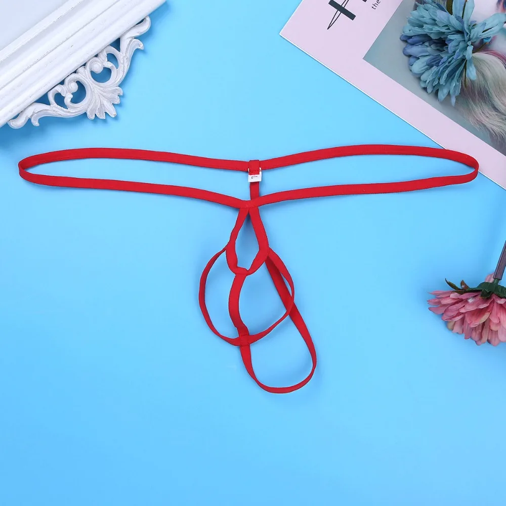 DPOIS Mens Underwear Man Lingerie Crotchless Open Butt Briefs G-String Thong Penis Hole Underpants Homme Low Waist Sissy Panties