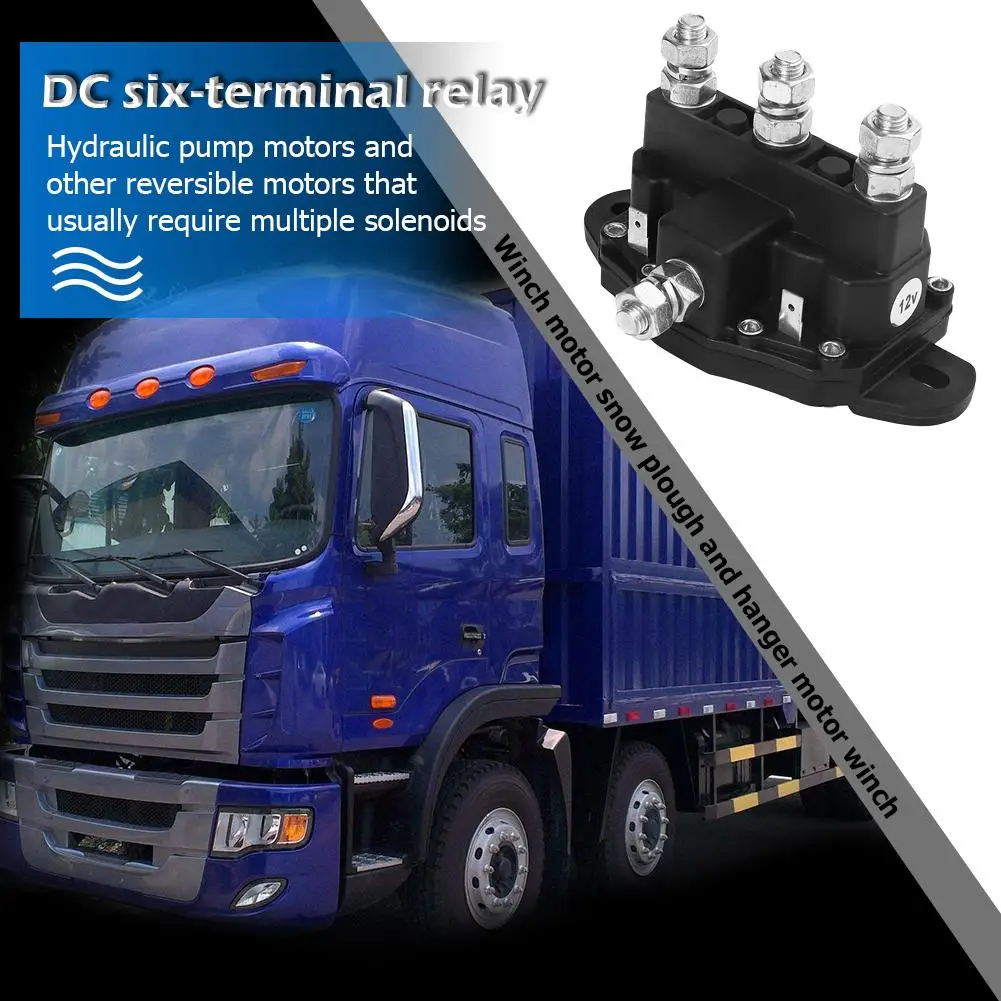 

12V Solenoid Valve 6 Post Auto Car Relay Durable Winch Motor Reversing Solenoid Switch Necessary Automobile Universal Gadgets