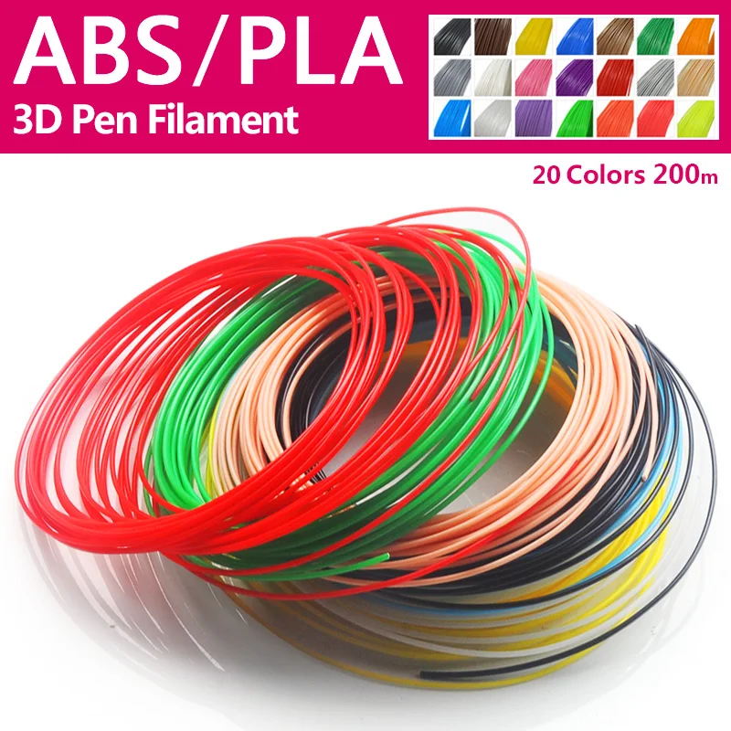 Quality product pla/abs 1.75mm 20 colors 3d printer filament pla 1.75mm 3d pen plastic 3d printer abs filament 3d filament abs