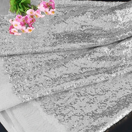 1 ярд блесток ткань материал СЕРЕБРО блестящая ткань с пайетками для одежды блестящий материал ручной работы s-M191009