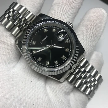 

DATE watch 36mm black dial with sapphire glass black mesh glide smooth watch 2813 movement designer brand luxury brand AAA watch