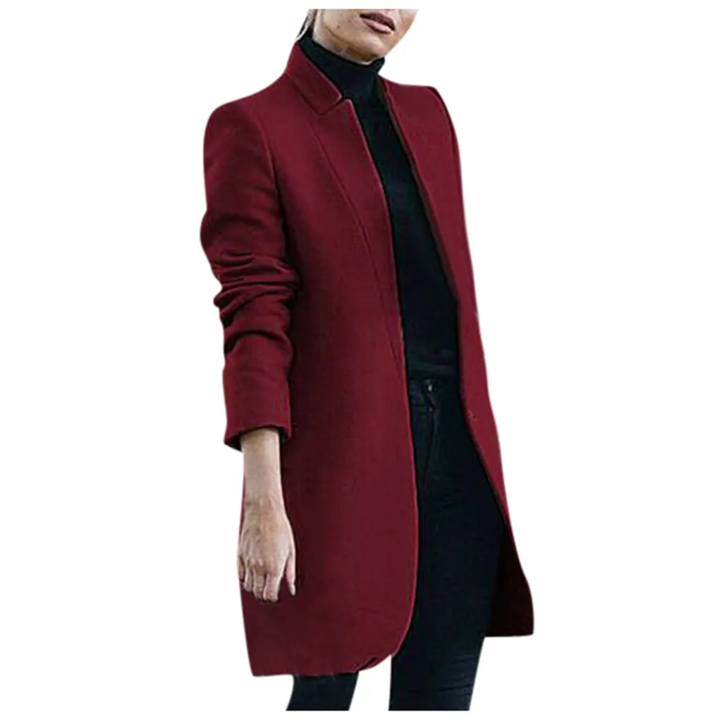 coats Womens Artificial Wool Trench Ladies Warm Long Overcoat Outwear fashion new Work Office Formal coats and jackets women