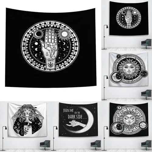 Tarot Tablecloth Triple Moon Pentagram Pagan Altar Card Cloth Flannel For Party Playing Cards Board Deck Game Entertainment