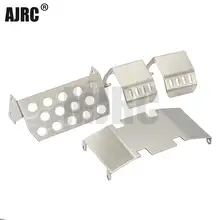 Mkrc – plaque de protection d'essieu pour châssis en acier inoxydable, armure pour 1/10 RC chenille axiale SCX10 II 90046 90047 90059 90060