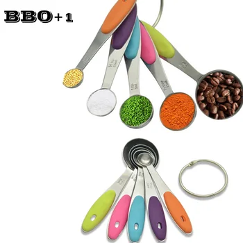 

5PC/Set Sugar Powder Spice Measuring Spoon Stainless Steel Tea Coffee Milk Salt Baking Scale Measure Cup Cooking Kitchen Tool