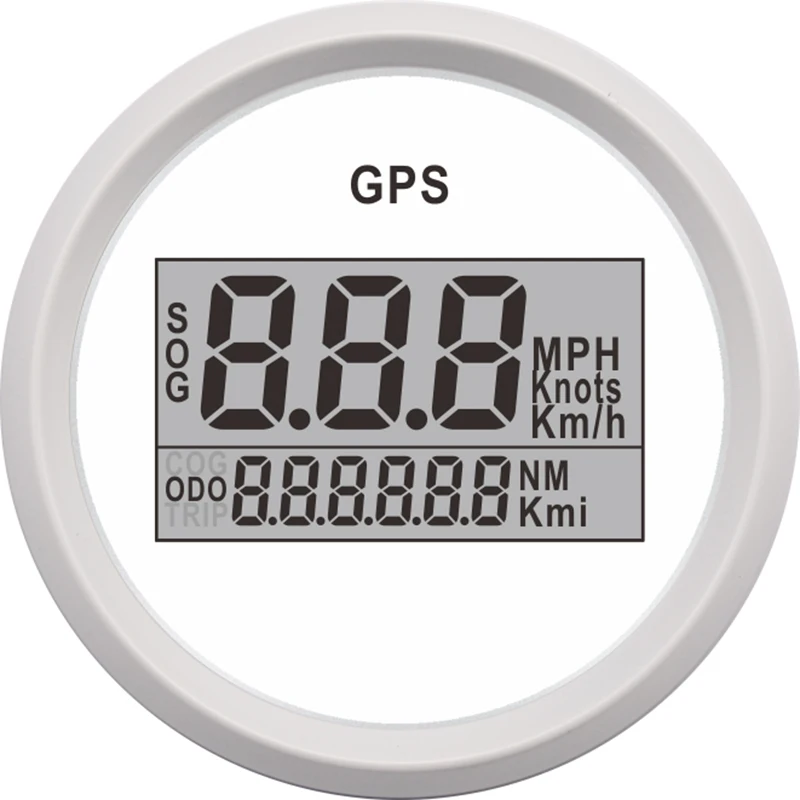52 мм 2 дюйма Цифровой Автомобильный спидометр gps одометр ЖК-дисплей миля в час метр узлов для лодки яхты с задней светильник 12 в 24 В - Color: WW-GPS