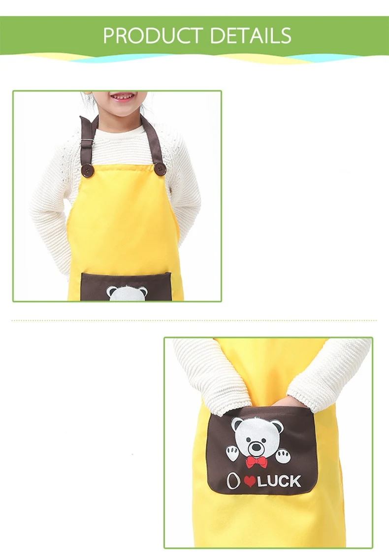 4PCS-suit детская одежда для пекаря, для школьников, без рукавов, фартук с росписью, забавные детские милые Кухонные фартуки для выпечки