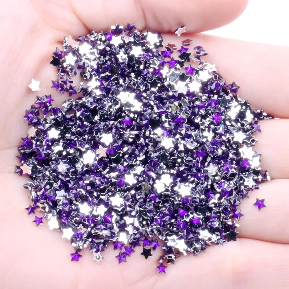 06 violet 3x3 мм пентаграмма 10000/1200 шт Акриловые стразы с плоской задней частью для дизайна ногтей DIY рукоделие Изготовление ювелирных изделий для ноутбука Свадебные платья украшения - Цвет: 06 violet