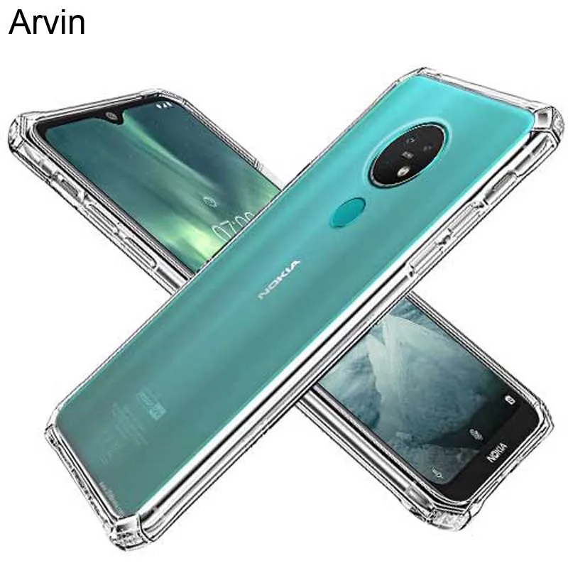 Arvin Прозрачный мягкий силиконовый чехол для Nokia 7,2 6,2 чехол прозрачная усиленная защита, подушка безопасности Чехол для Nokia 7,2 Funda