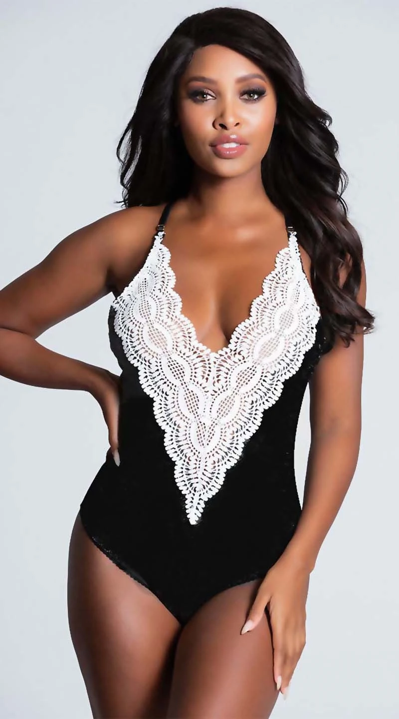 XXXL Slim Body Sexy Lingerie Sleeveless Bodysuit Red&Black Sexy Underwear Deep V-neck Lingerie Sexy Hot Erotic Babydoll Women
