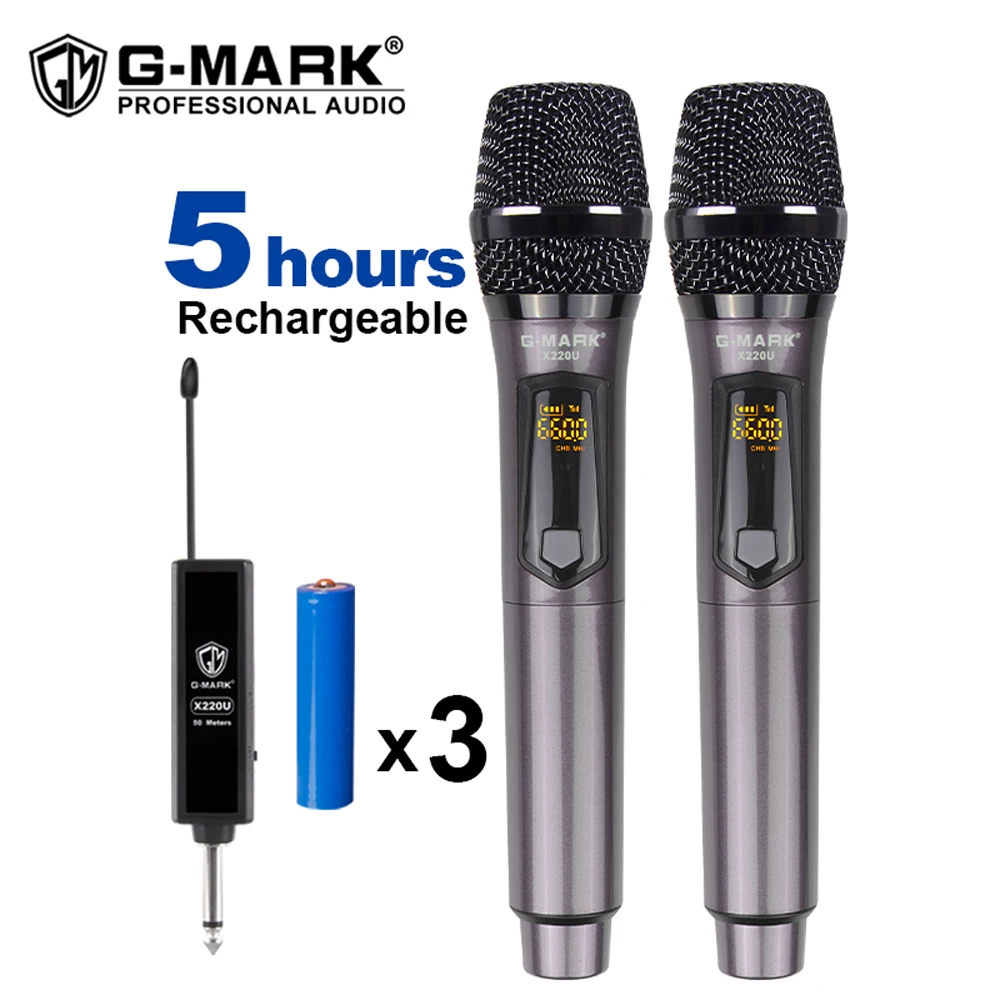 microfone sem fio g mark x220u uhf gravacao 01