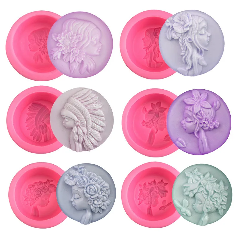 3D Round & Square 6-Cavity Silicone Soap Mold Making Cake mold lotion bars  Mold Chocolate Mold soap form