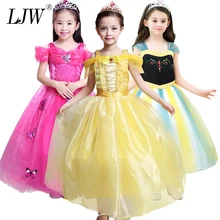 Платье принцессы для девочек от 3 до 10 лет, Спящая красавица, Аврора детское платье для костюмированной вечеринки, костюмы на Хэллоуин для детей, вечерние платья из тюля