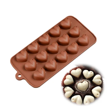 

YOMDID Heart Shape Chocolate Moulds Cake Molds Silicone DIY Cake Decoration Mould 15 Holes de chocolate en forma de corazon