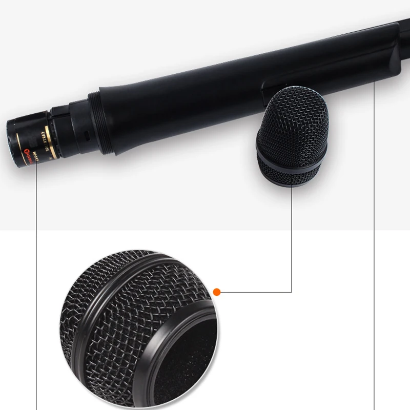 JIY Wireless Microphones Professional dual Handheld Wireless Microphones Mic Receiver System for disco KTV karaoke computer